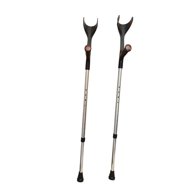 Gri renk ayarlanabilir İkili Koltuk Değneği - Resim 9