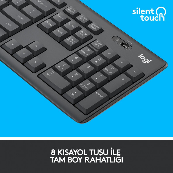 Logitech Mk295 Kablosuz Sessiz Siyah Klavye Mouse Seti 920-009804 - 7