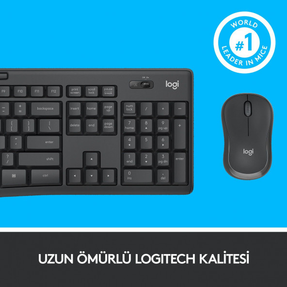 Logitech Mk295 Kablosuz Sessiz Siyah Klavye Mouse Seti 920-009804 - 8