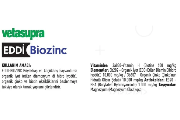 Hs Tarım Vetasupra Eddi Biozinc 500 Gr. İyot Takviyeli Tırnak Bakım Yem Katkısı - 5