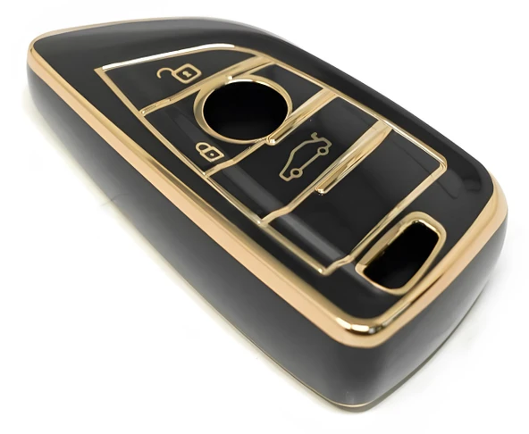 Bmw F G Serisi Uyumlu Nano Smart Kumanda Kılıfı Oto Anahtarlık Siyah Gold 3 Tuş G10 G20 G30 X5 X6 - 3