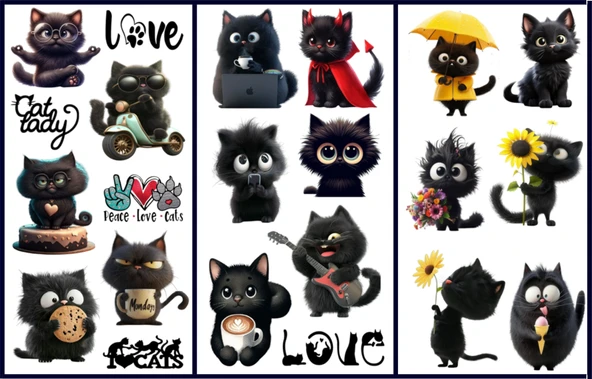 CAT STICKER 3 LÜ SET STICKER