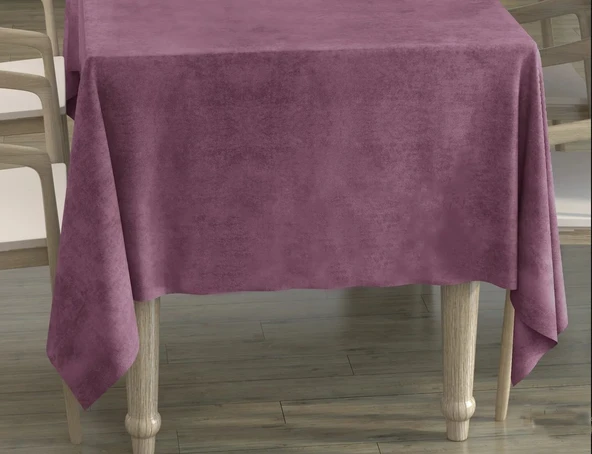 Gül Kurusu Renk Dikdörtgen, Kadife Dokulu, Dertsiz, Masa Örtüsü - 2