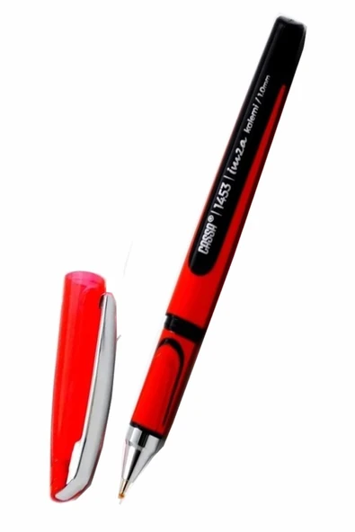 Kırmızı İmza Kalemi 10 Adet 1.00 mm Kalın Uçlu İmza Pilot Kalem Ekonomik Kaliteli Cassa 1453 İmza Kalemi - 4