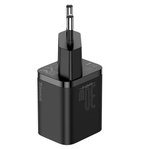 Baseus Super Si 1C 30W PD Type-C Hızlı Şarj Adaptörü - İPhone 15-14-13-12-11 Hızlı Şarj (Siyah) - 2
