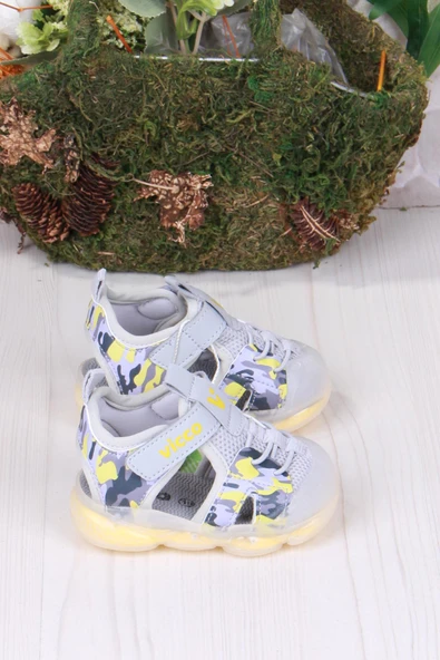 Vicco 321.E24Y.211 Monrovia Gri Rahat Esnek Işıklı Erkek Çocuk Sandalet - Resim 2