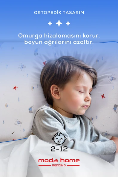 2 Adet Visco ortopedik çocuk yastığı boyun desteklı yastık (okyanus) 60 x 40 x 7cm - 3