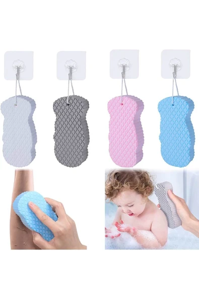 2 adet Banyo Vücut Duş Süngeri Sihirli Vücut Ölü Deri Sökücü Vücut Masaj Peeling Fırçası Süngeri - 2