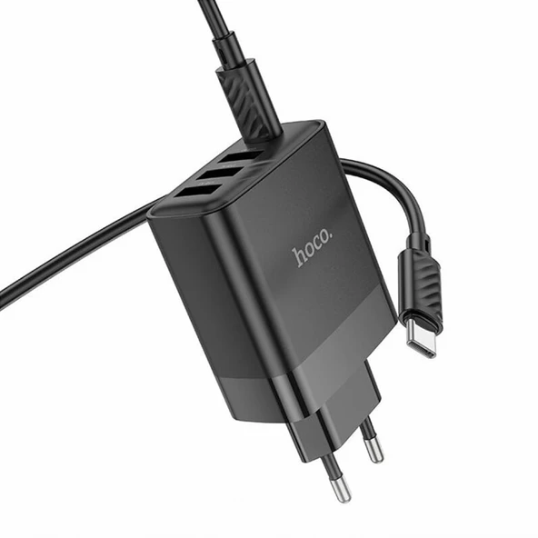 HOCO C127A PD45W(1C3A) Hızlı Şarj Aleti + Type-C to Type-C Kablo Seti (Siyah) - 5