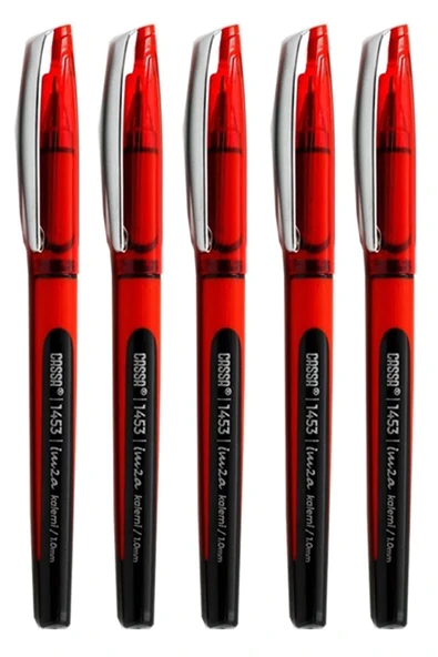 Kırmızı İmza Kalemi 10 Adet 1.00 mm Kalın Uçlu İmza Pilot Kalem Ekonomik Kaliteli Cassa 1453 İmza Kalemi - 2