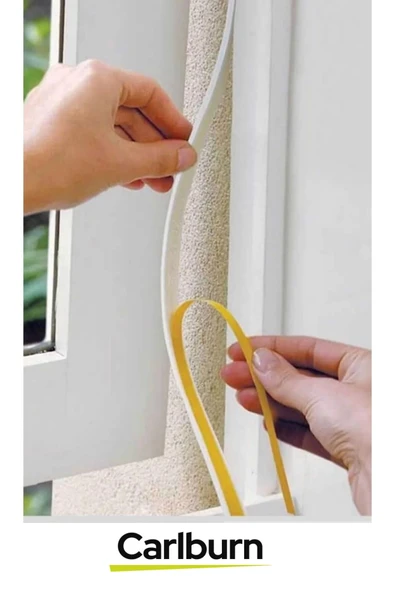 5 Adet 9 Metre İzolasyon Bandı Yapışkanlı Cam Yalıtım Süngeri Rüzgar Soğuk Kesici Pimapen Fitili - 2