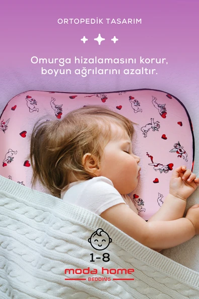 Visco ortopedik çocuk yastığı(sensitive baby)hava kanallı(melek) 45 x 30 x 7cm - 3