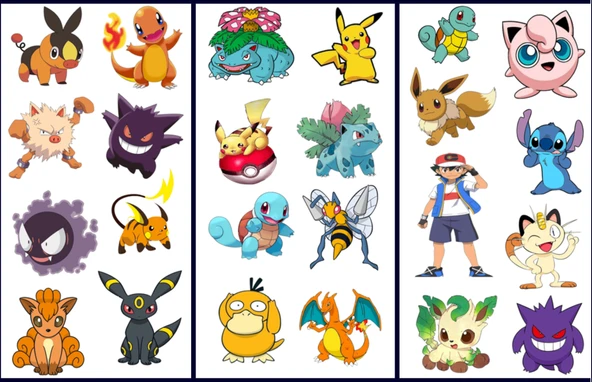 POKEMON 3 LÜ SET STICKER