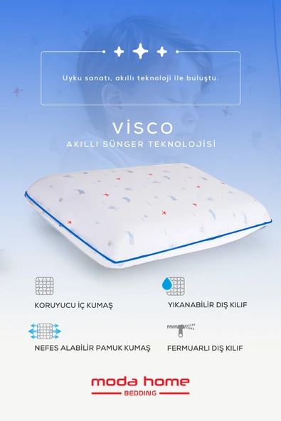2 Adet Visco ortopedik çocuk yastığı boyun desteklı yastık (okyanus) 60 x 40 x 7cm - 2