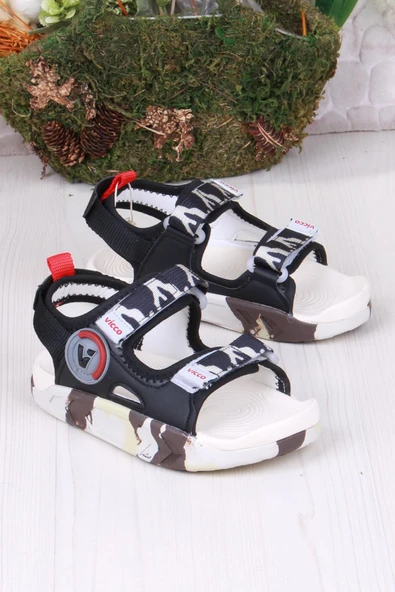 Vicco 332.P25Y.206 Siyah Tape Rahat Esnek Erkek Çocuk Sandalet