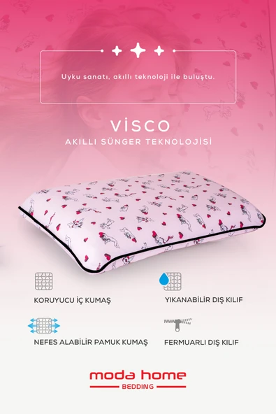 2 Adet Visco ortopedik çocuk yastığı boyun desteklı yastık (melek) 60 x 40 x 7cm - 2