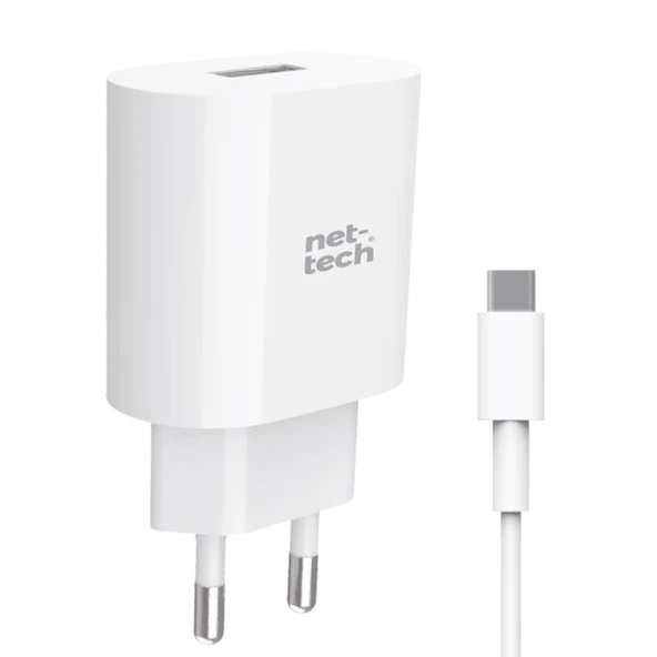 Nettech NT-HCH02 10W Type-C Kablo + Şarj Aleti (Beyaz)