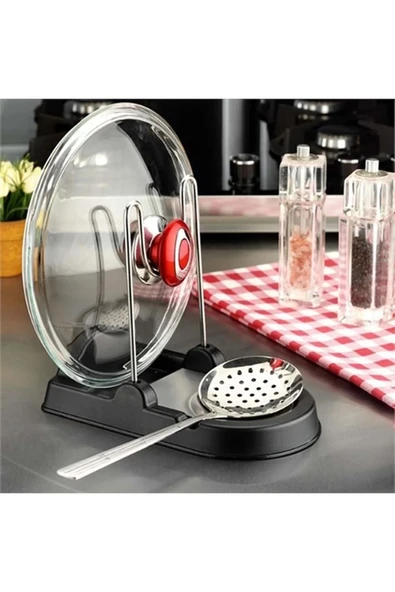 Kapak Ve Kepçe Standı Tencere Kapak Tutucu Pratik Mutfak Düzenleyici