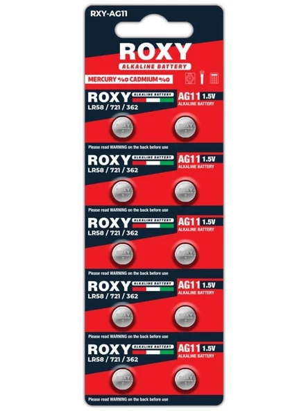 AG11 LR58/LR721/362 21 Mah Alkalin Düğme Pil 10 Lu Paket