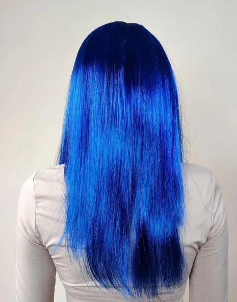 Mavi Renk Uzun Parti Peruğu ürün görseli 1
