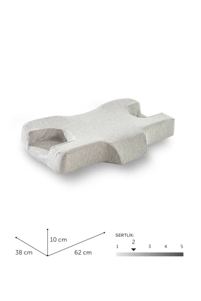 2 Adet Visco ortopedık boyun yastığı,botoks ve karışıklık azaltmaya yardımcı yastık 62x38x10cm - 5