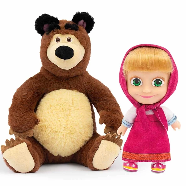 Masha & Koca Ayı 20 Cm Peluş 12 Cm Bebek Mha21000