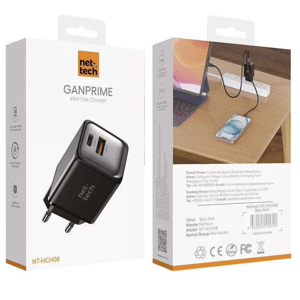 Nettech NT-HCH08 GaN Prime 45W Şarj Aleti - 3