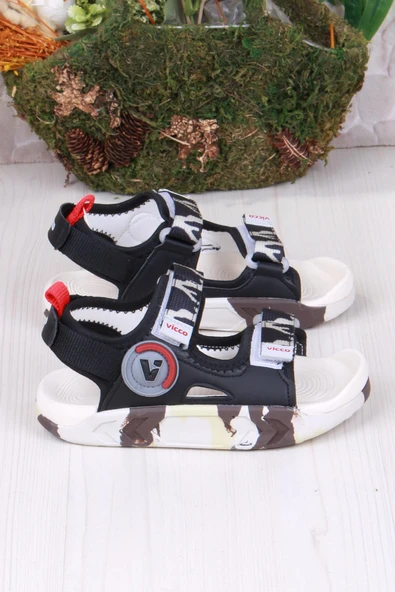 Vicco 332.F25Y.206 Siyah Tape Rahat Esnek Erkek Çocuk Sandalet - Resim 7