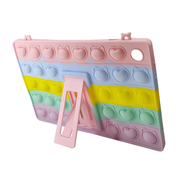 Lenovo Tab M10 Hd (2.nesil) TB-X306F Uyumlu Standlı Pop it Silikon Tablet Kılıfı - Resim 2