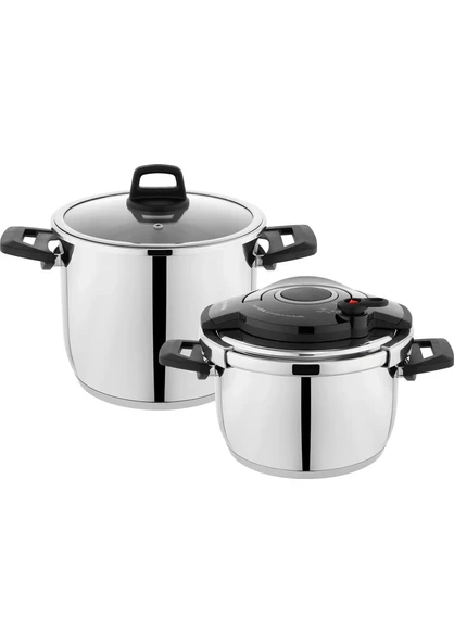 Schafer Optima Düdüklü Tencere Seti 4+6,5 Lt-Siyah/gri - 2