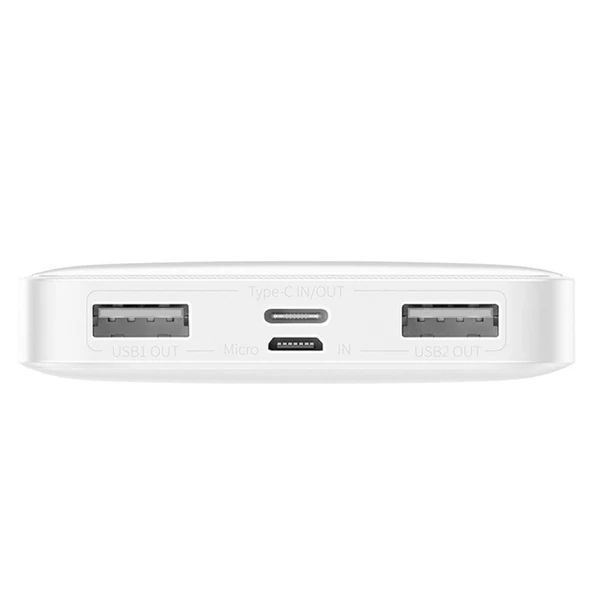Baseus Bipow 15W Hızlı Şarj 10000 mAh LED Göstergeli Powerbank (Beyaz) - 5