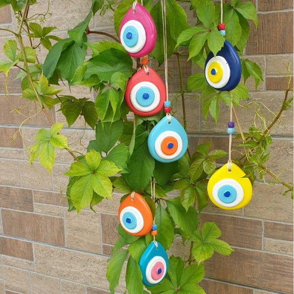 7'li Gökkuşağı Nazarlık Set Balkon & Bahçe & Duvar Süsü