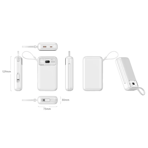 Nettech NT-PW34 20W + 15W PD 15W 10000 MAh Taşınabilir Powerbank (Beyaz) - 2