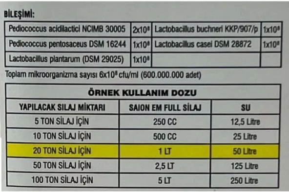 Hs Tarım Rebiotic Tam Silaj İnokulanti 20 KG Silaj Koruyucusu - 4