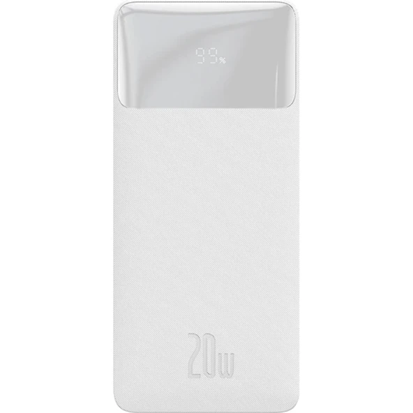 Baseus Bipow 20W Hızlı Şarj 10000 mAh LED Göstergeli Powerbank (Beyaz) - 2