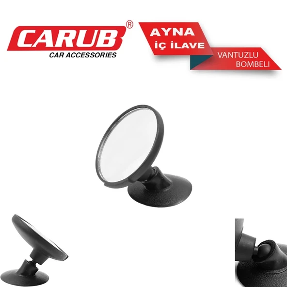 CARUB Ayna İç Vantuzlu Bombeli Yuv.8cm Vakum KÜÇÜK 2 ADET - 2