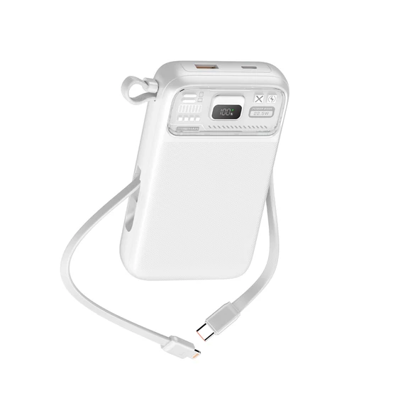 Nettech NT-PW35 PD 20W + 22.5W 15W 20000 MAh Taşınabilir Powerbank (Beyaz)