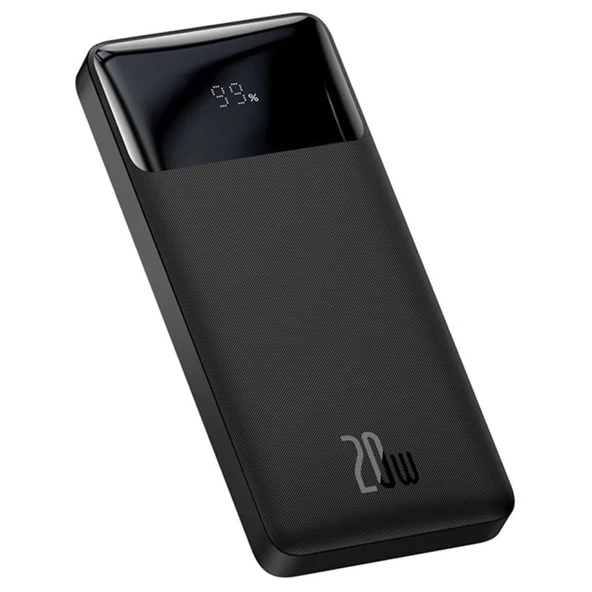 Baseus Bipow 20W Hızlı Şarj 10000 mAh LED Göstergeli Powerbank (Siyah)
