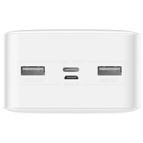 Baseus Bipow 15W Hızlı Şarj 30000 mAh LED Göstergeli Powerbank (Beyaz) - 4