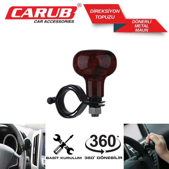 CARUB Direksiyon Topuzu Dönerli Metal Lux Maun