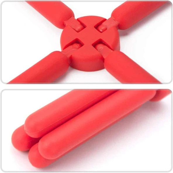 Katlanabilir Plastik Yuvarlak Yanmaz Nihale Çelik Çaydanlık Altlığı - 3