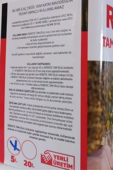 Hs Tarım Rebiotic Tam Silaj İnokulanti 5 KG Silaj Koruyucusu - Resim 6
