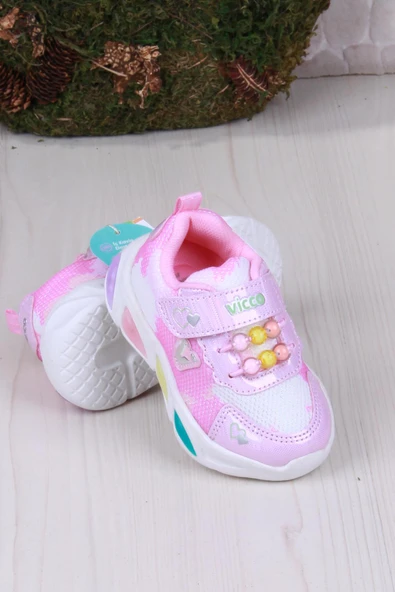 Vicco 346.B25Y.177 Pembe Gelato Hafif Rahat Işıklı Kız Çocuk Ayakkabı - Resim 4