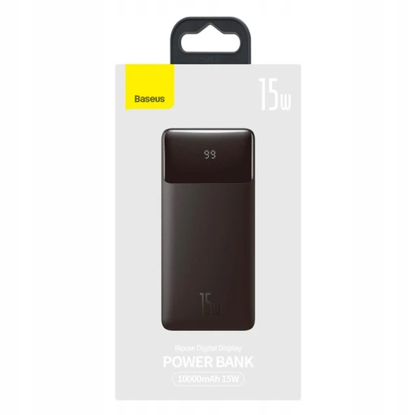 Baseus Bipow 15W Hızlı Şarj 10000 mAh LED Göstergeli Powerbank (Siyah) - 5