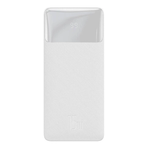 Baseus Bipow 15W Hızlı Şarj 30000 mAh LED Göstergeli Powerbank (Beyaz) - 2