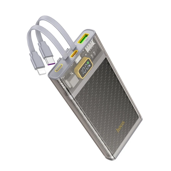 Hoco J104 Discovery Edition 22.5W 10000mAh Kablolu Powerbank (Gri)