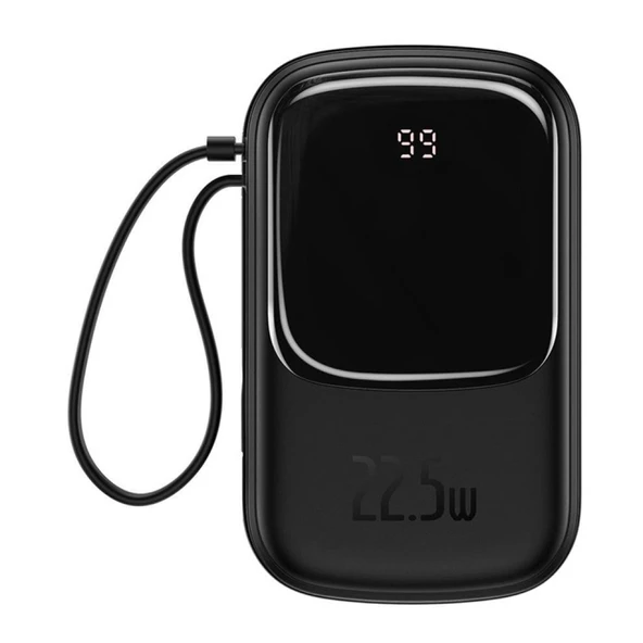 Baseus Qpow Pro Dijital Göstergeli 10000mAh 22.5W Hızlı Şarj Powerbank (Siyah) - 2