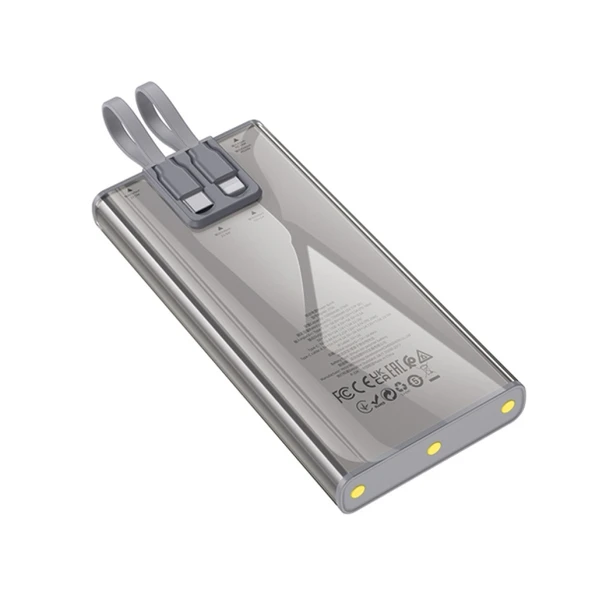 Hoco J104 Discovery Edition 22.5W 10000mAh Kablolu Powerbank (Gri) - 3