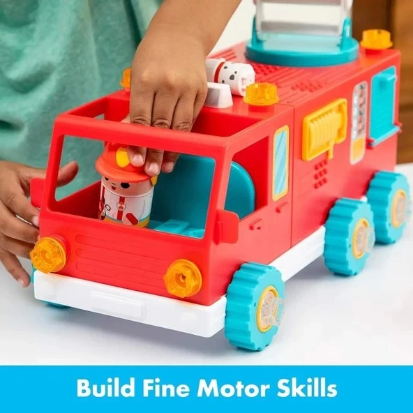 Eğitici Bilgiler Tasarım ve Delme Bolt Buddies İtfaiye Aracı Oyun Seti - 3