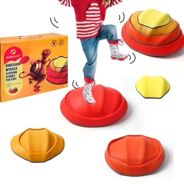 Makarci Çocuklar için Sallanan Basamak Taşları Sarı 5 PCS